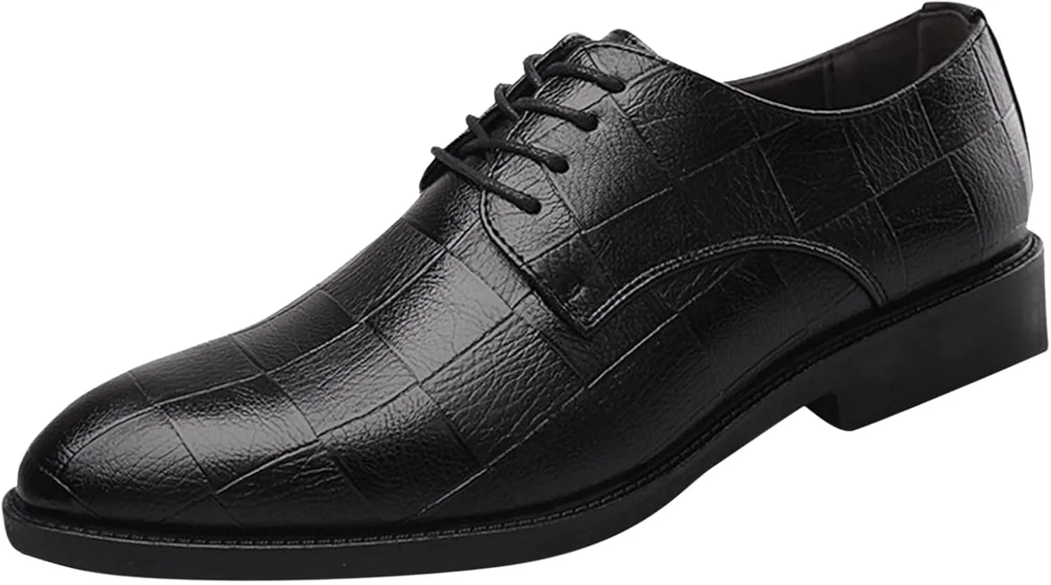 Mens Supple Business Formal Shoes Lace Matte Leather Shoes for Men with Arch Support Non Slip Waterproof Leather Shoe Comfortable Office Shoe Black Dress Boots for Men Breathable Derbby