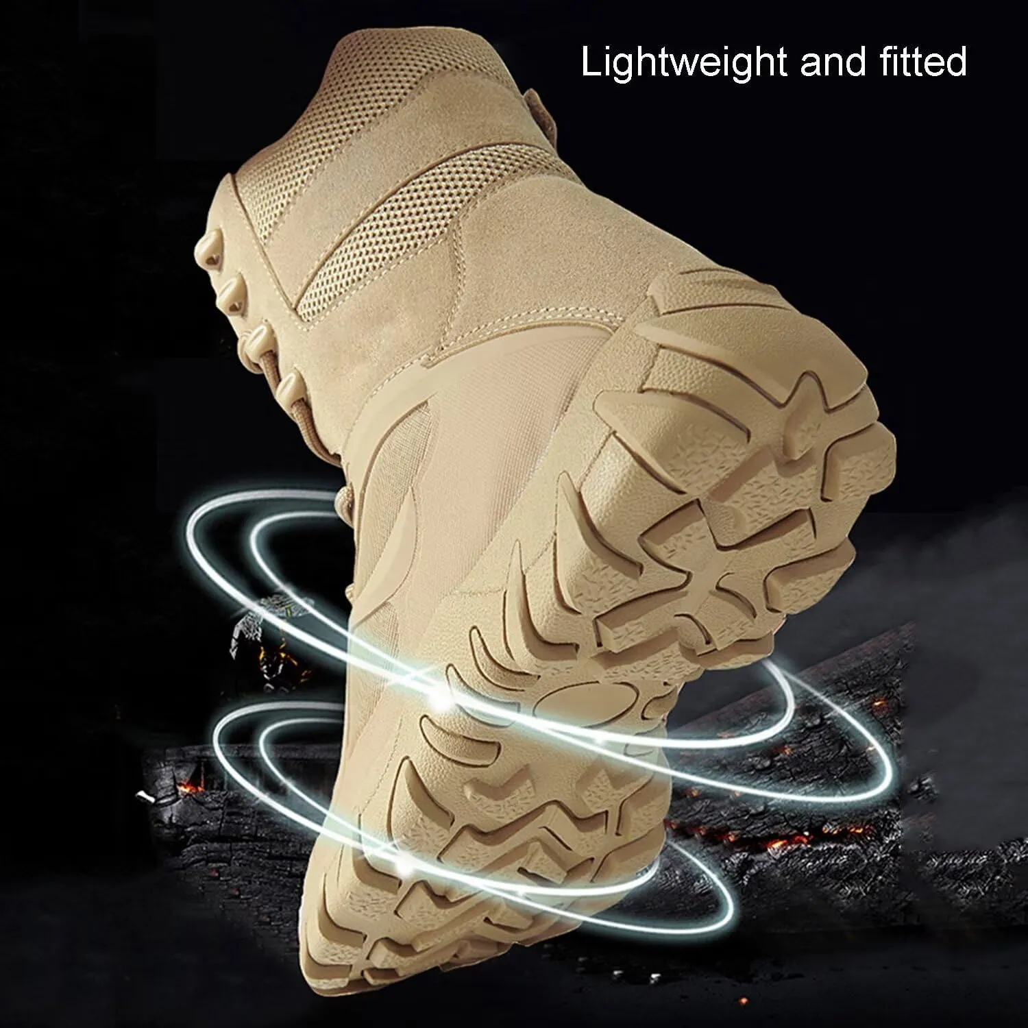 Men's Tactical Boots Lightweight Work Boots for Durable Suede Leather Military Breathable Jungle Desert Combat Boots