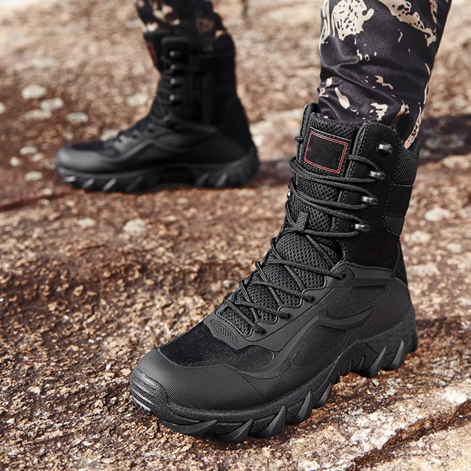 Men's Tactical Boots Lightweight Work Boots for Durable Suede Leather Military Breathable Jungle Desert Combat Boots
