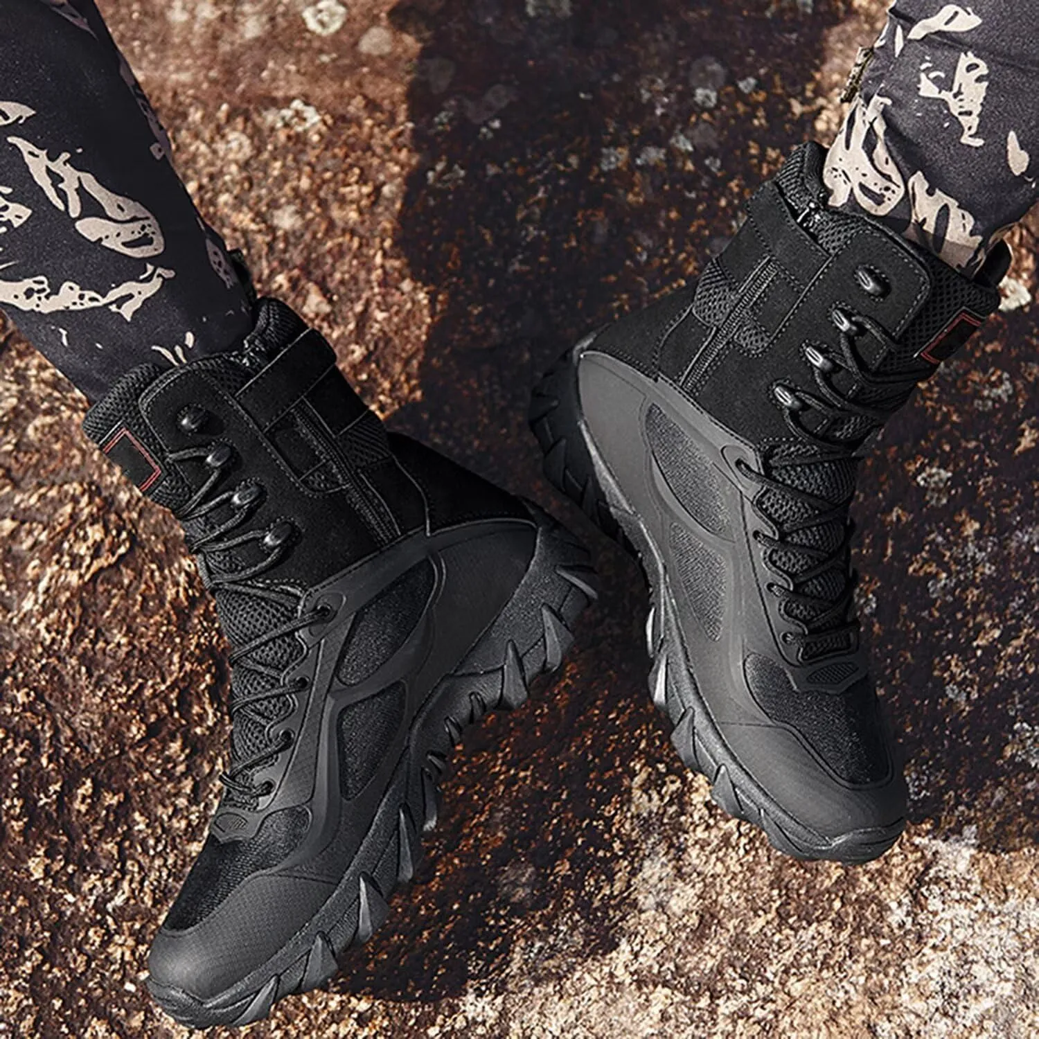 Men's Tactical Boots Lightweight Work Boots for Durable Suede Leather Military Breathable Jungle Desert Combat Boots