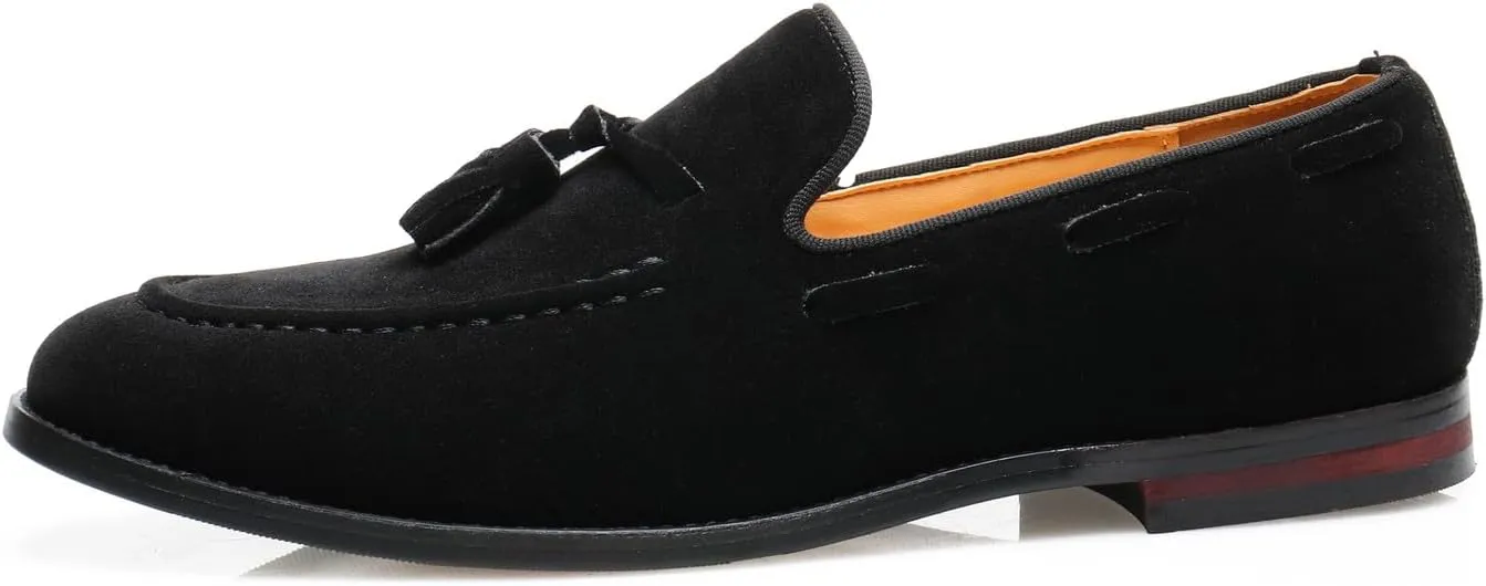 Mens Tassel Loafers Slip On Dress Shoes for Men Suede Business Casual Penny Loafers Prom Wedding Tuxedo Moccasins Comfort Shoes