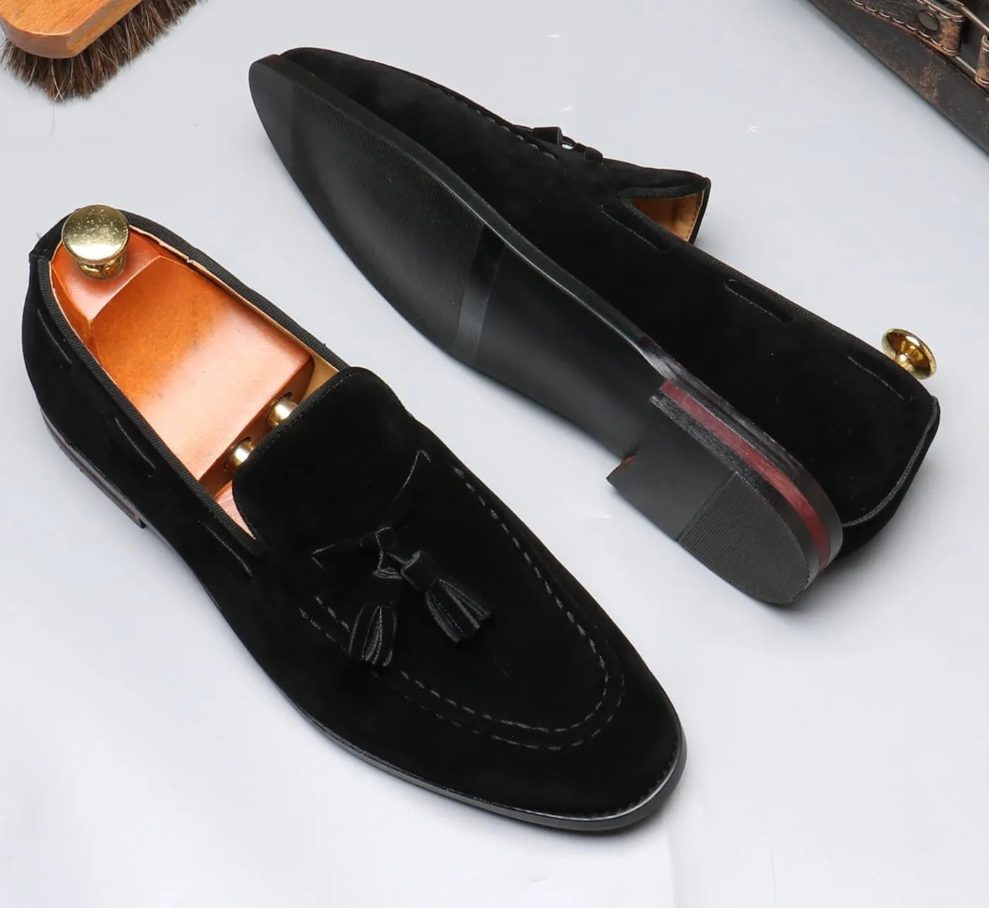 Mens Tassel Loafers Slip On Dress Shoes for Men Suede Business Casual Penny Loafers Prom Wedding Tuxedo Moccasins Comfort Shoes