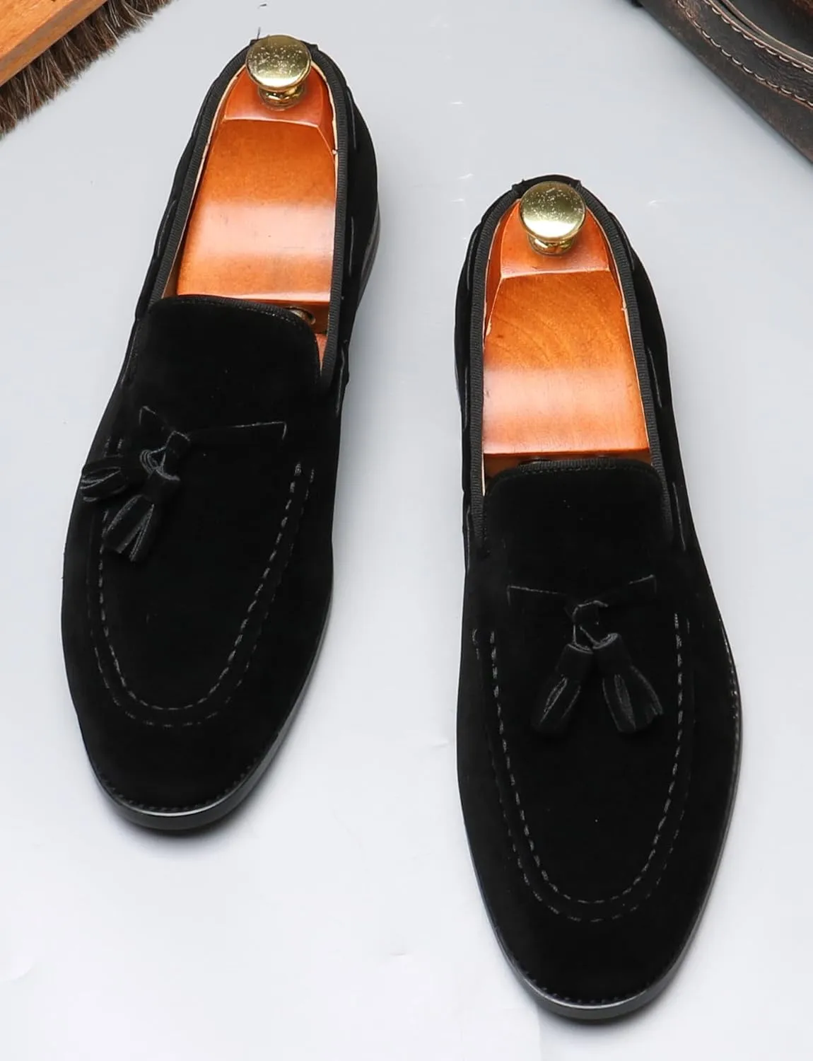 Mens Tassel Loafers Slip On Dress Shoes for Men Suede Business Casual Penny Loafers Prom Wedding Tuxedo Moccasins Comfort Shoes