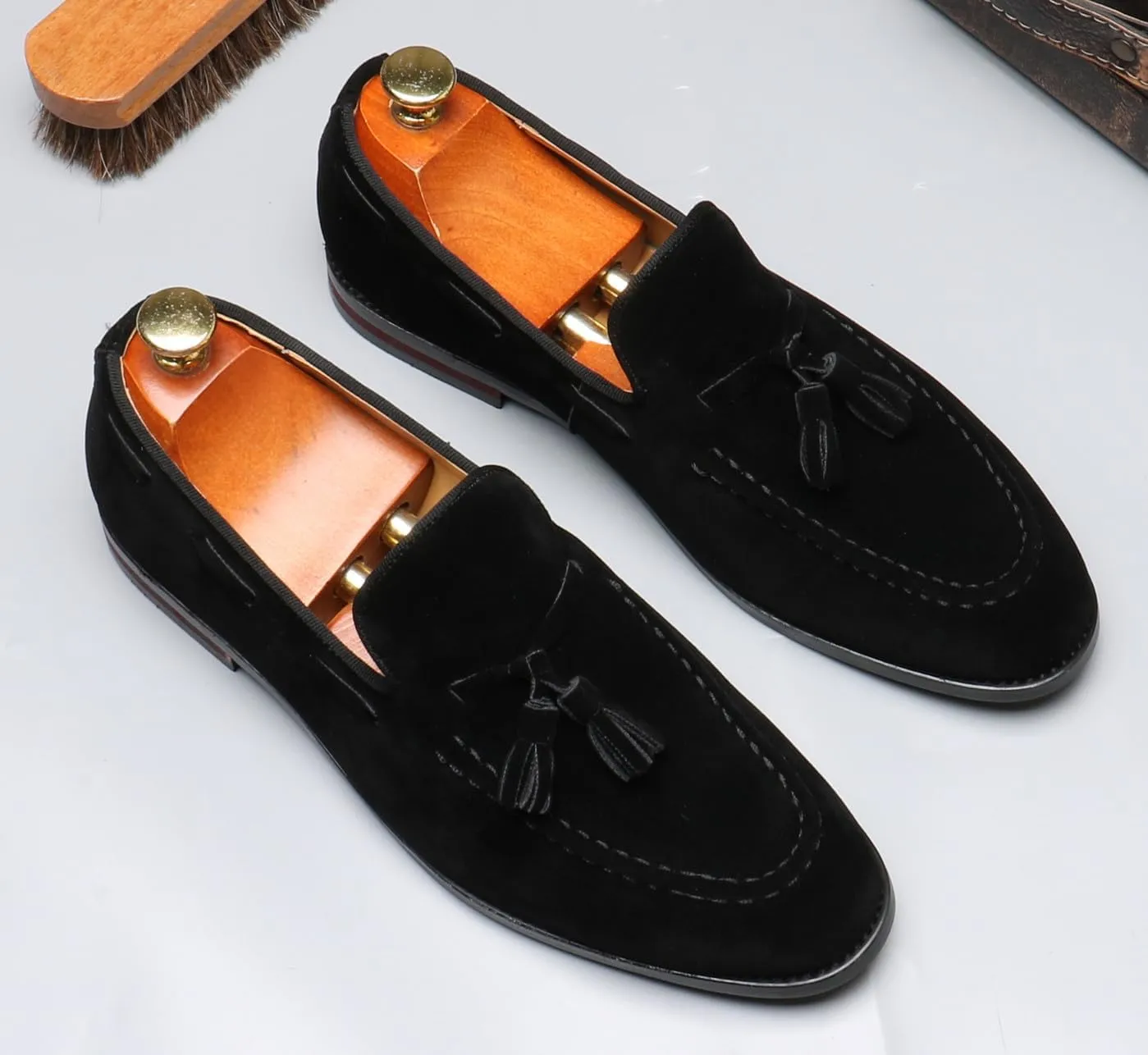 Mens Tassel Loafers Slip On Dress Shoes for Men Suede Business Casual Penny Loafers Prom Wedding Tuxedo Moccasins Comfort Shoes