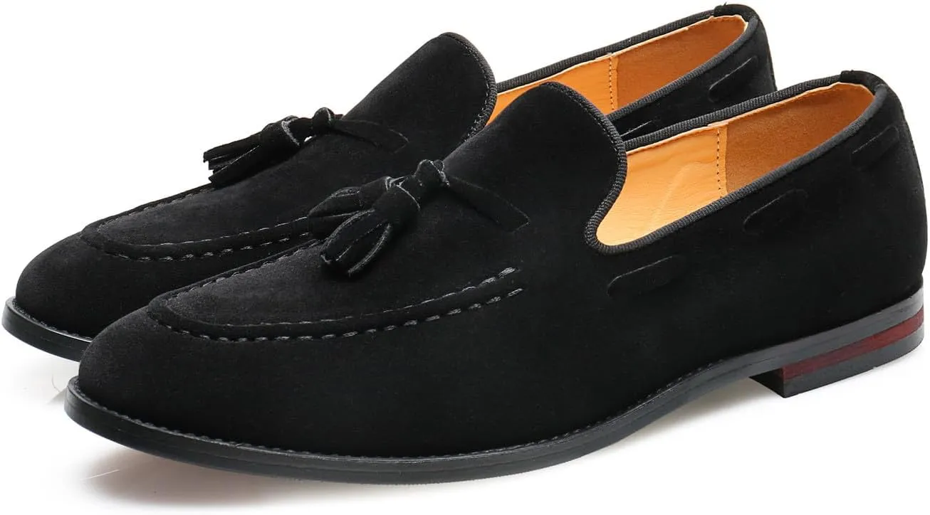 Mens Tassel Loafers Slip On Dress Shoes for Men Suede Business Casual Penny Loafers Prom Wedding Tuxedo Moccasins Comfort Shoes