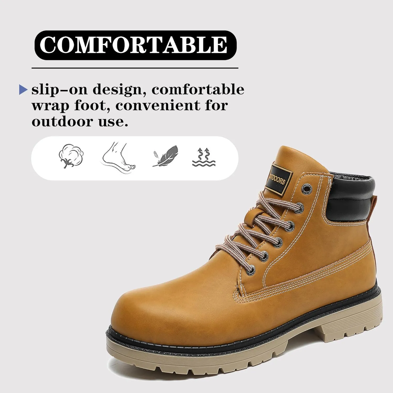 Men's Women's Hiking Boots Casual Chukka Boots Non Slip Outdoor Boot Waterproof Lightweight Ankle Boots Lace Up Walking Booties