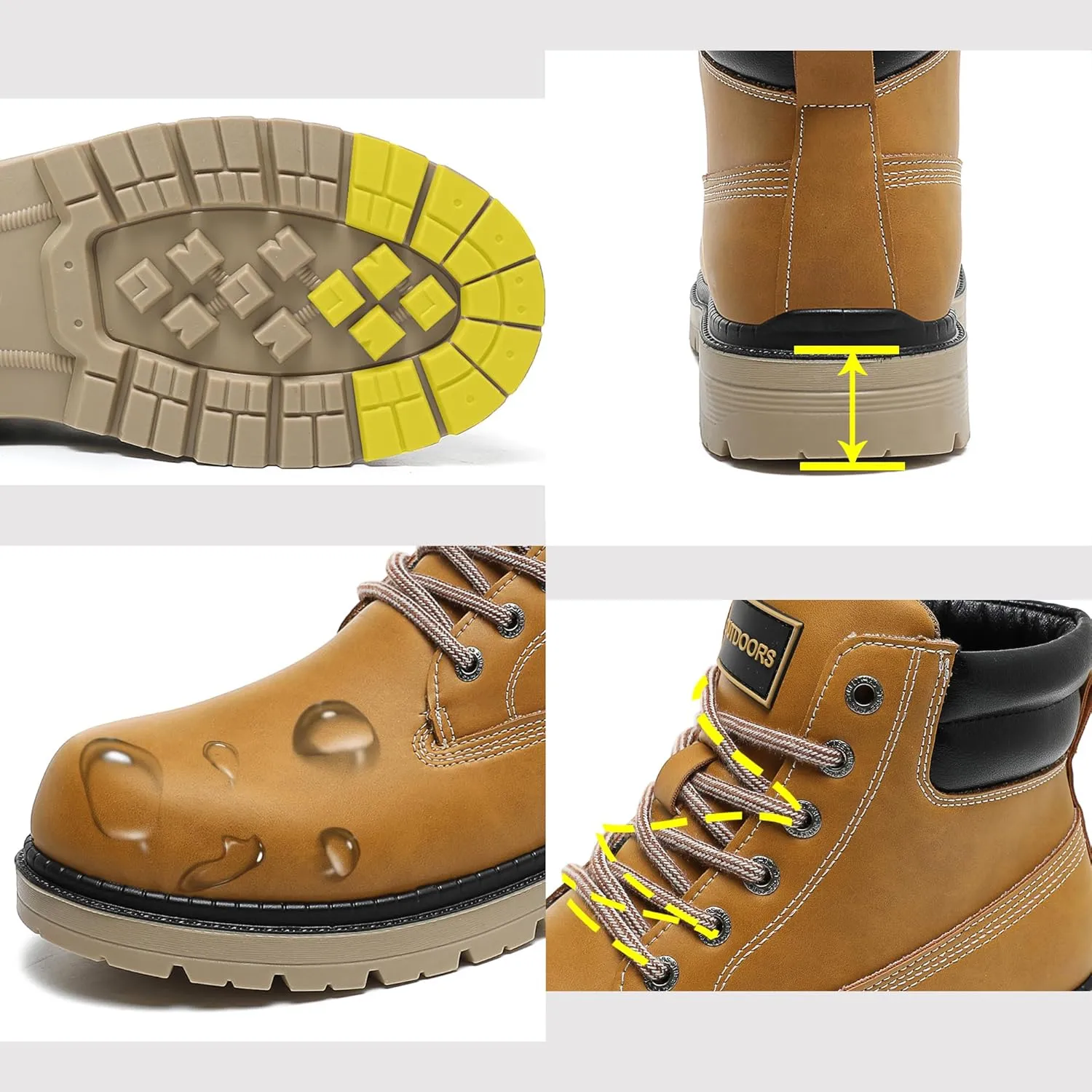 Men's Women's Hiking Boots Casual Chukka Boots Non Slip Outdoor Boot Waterproof Lightweight Ankle Boots Lace Up Walking Booties