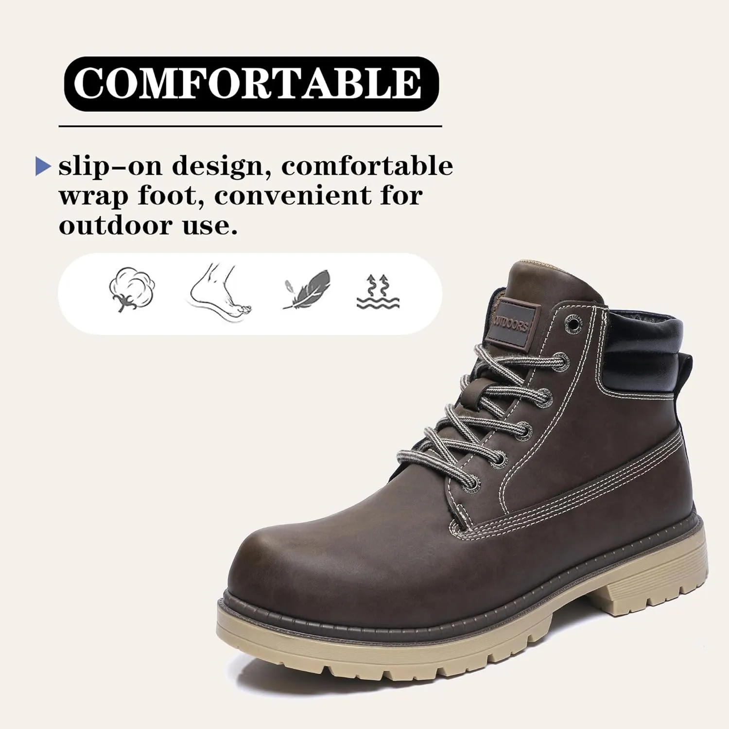 Men's Women's Hiking Boots Casual Chukka Boots Non Slip Outdoor Boot Waterproof Lightweight Ankle Boots Lace Up Walking Booties
