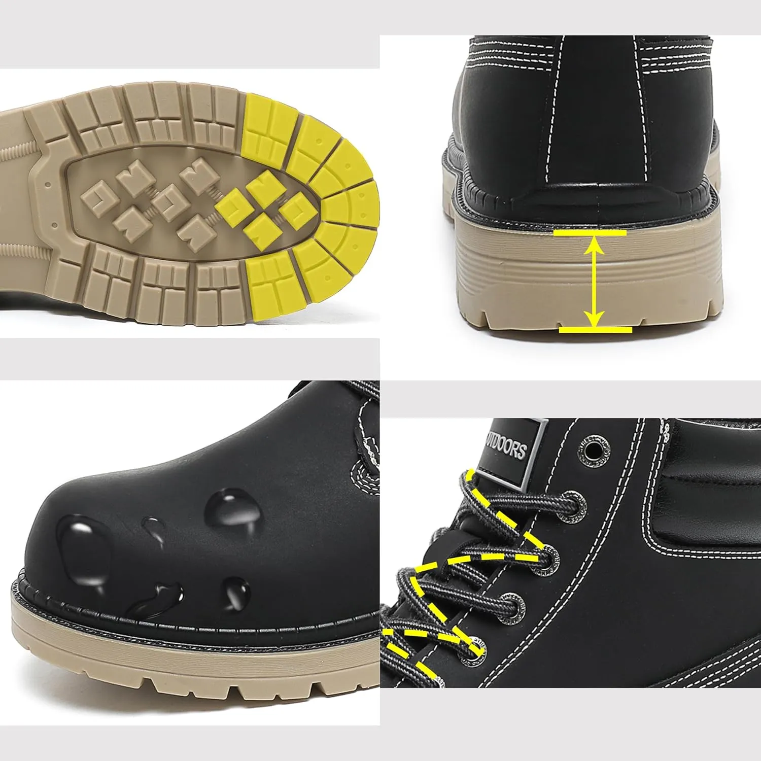 Men's Women's Hiking Boots Casual Chukka Boots Non Slip Outdoor Boot Waterproof Lightweight Ankle Boots Lace Up Walking Booties