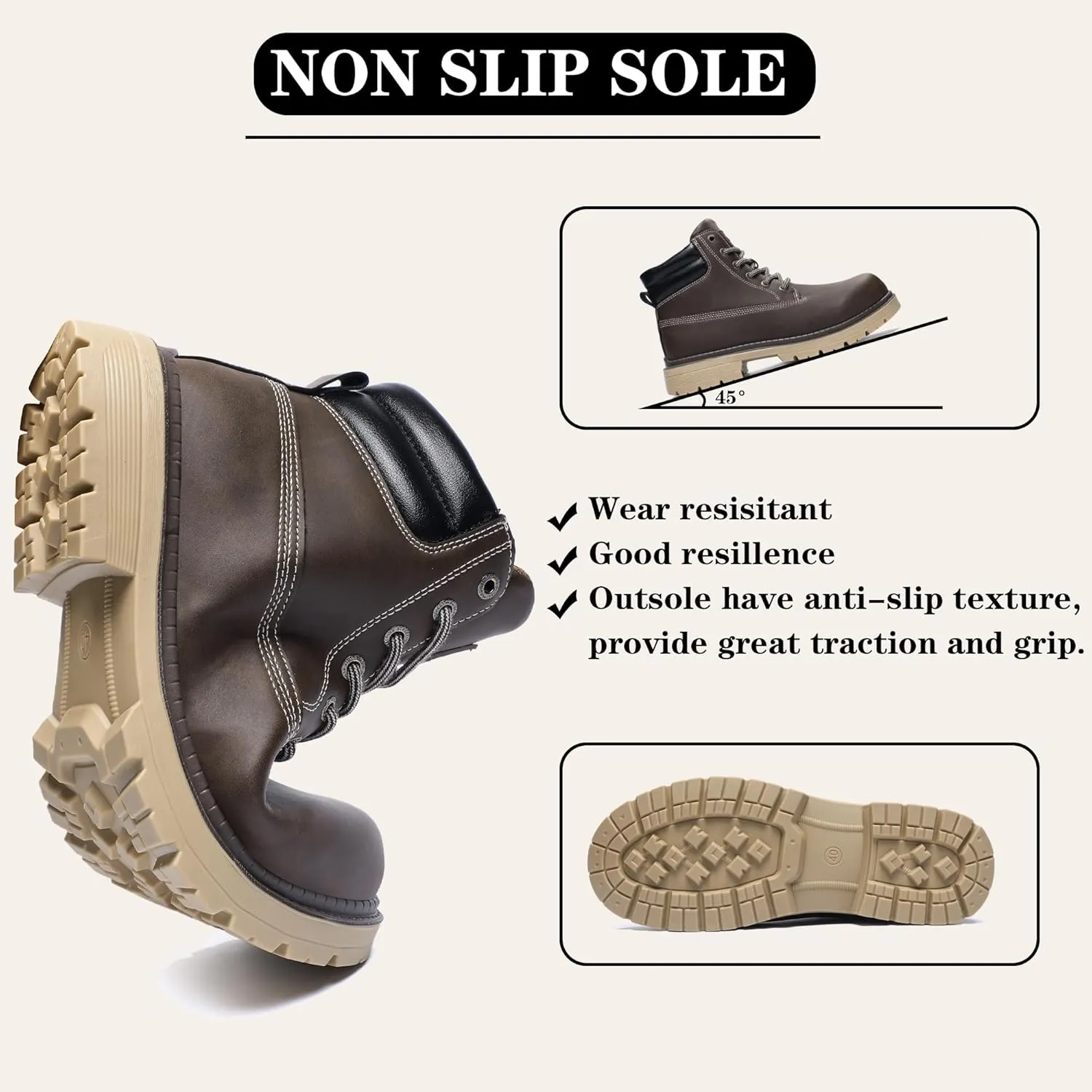 Men's Women's Hiking Boots Casual Chukka Boots Non Slip Outdoor Boot Waterproof Lightweight Ankle Boots Lace Up Walking Booties