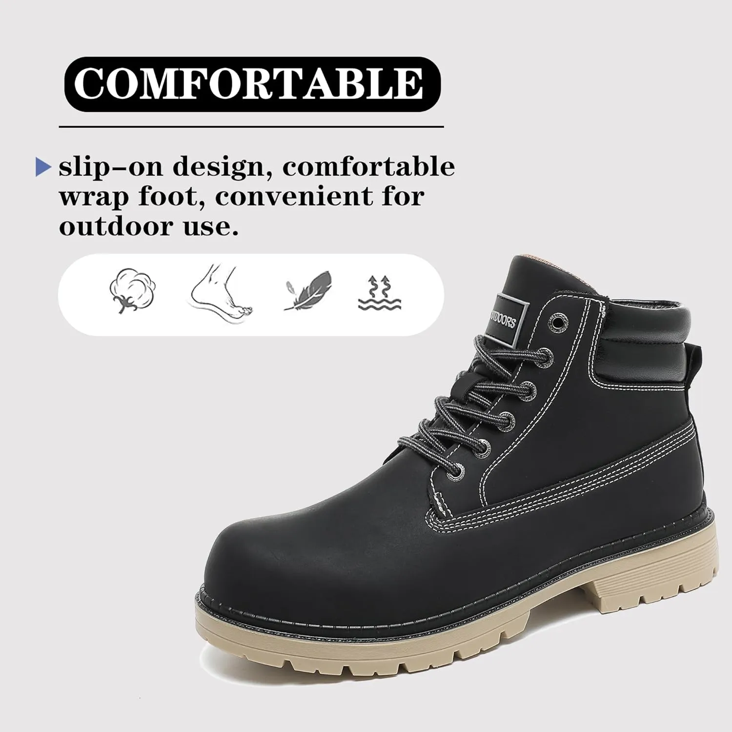 Men's Women's Hiking Boots Casual Chukka Boots Non Slip Outdoor Boot Waterproof Lightweight Ankle Boots Lace Up Walking Booties