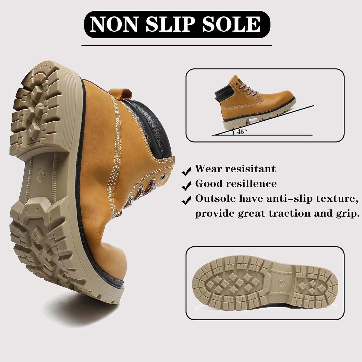 Men's Women's Hiking Boots Casual Chukka Boots Non Slip Outdoor Boot Waterproof Lightweight Ankle Boots Lace Up Walking Booties