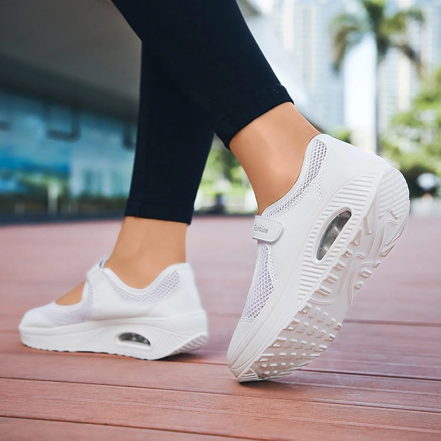 Mesh Sneakers for Women Open Toe Slip on Strappy Walking Shoes Vacation Non Slip Trendy Summer Running Shoes Ladies 2024 Fashion