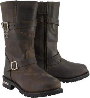 Milwaukee Leather MBM9063 Men's Classic Distressed Brown Leather Motorcycle Engineer Riding Biker Boots - 11.5