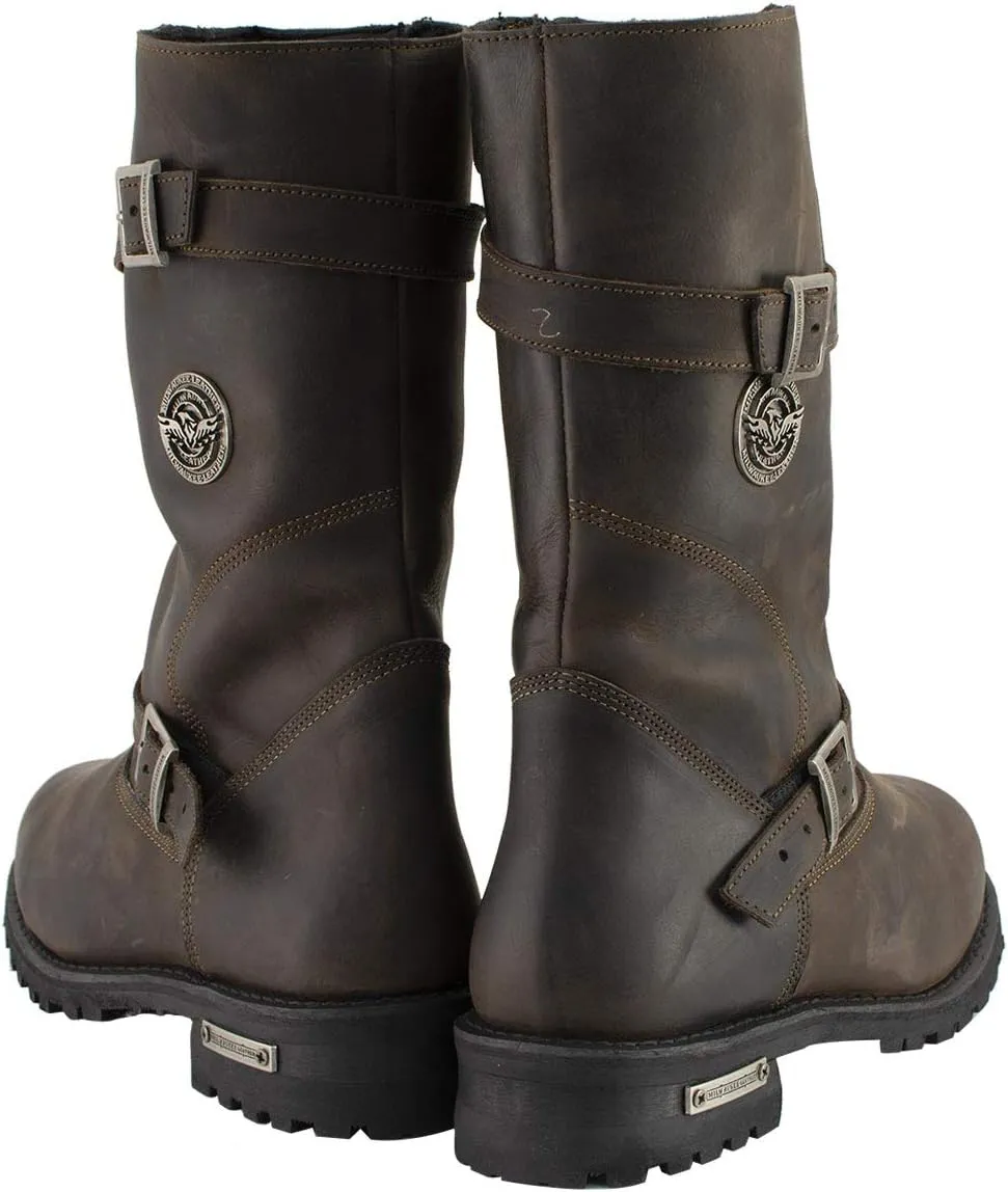 Milwaukee Leather MBM9063 Men's Classic Distressed Brown Leather Motorcycle Engineer Riding Biker Boots - 11.5
