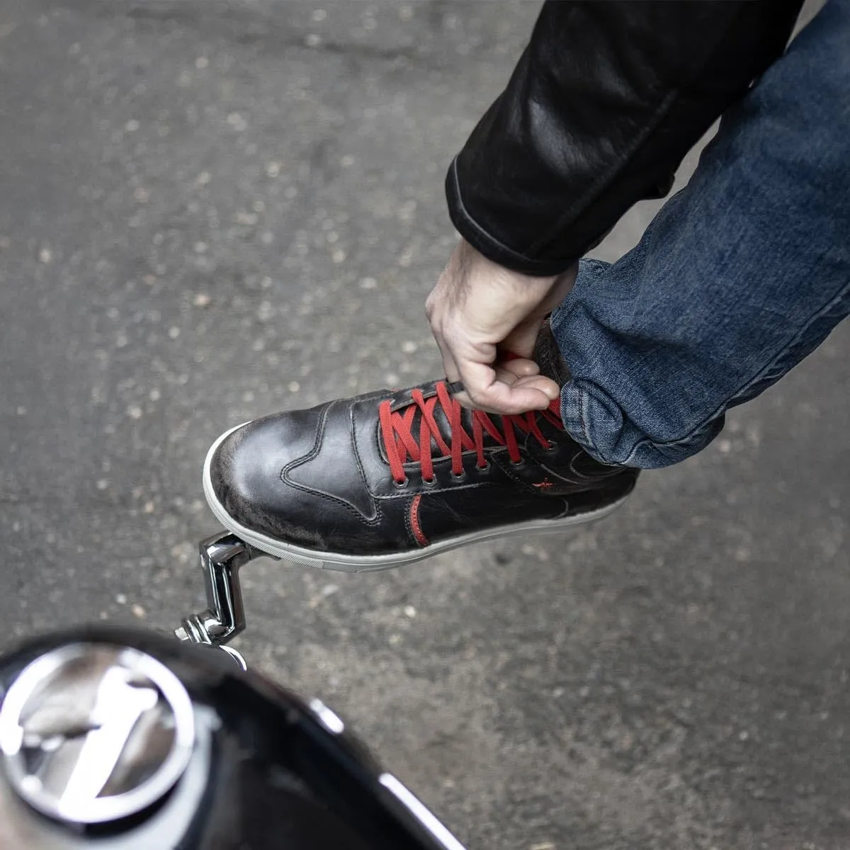 Milwaukee Leather Men's Motorcycle Reinforced Street Biker Casual Riding Shoes Leather Suede Canvas - 10.5
