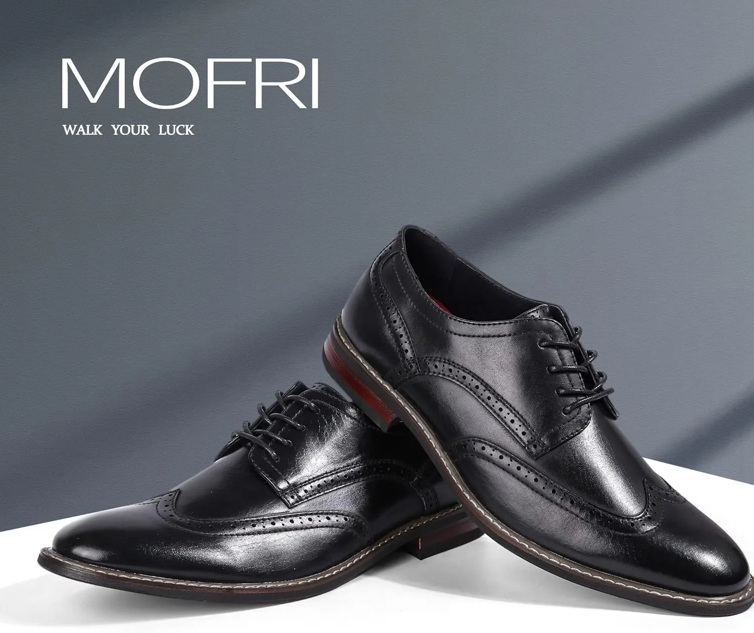 Mofri Men's Dress Shoes Formal Cap Toe Oxford Dress Shoes for Men Comfortable