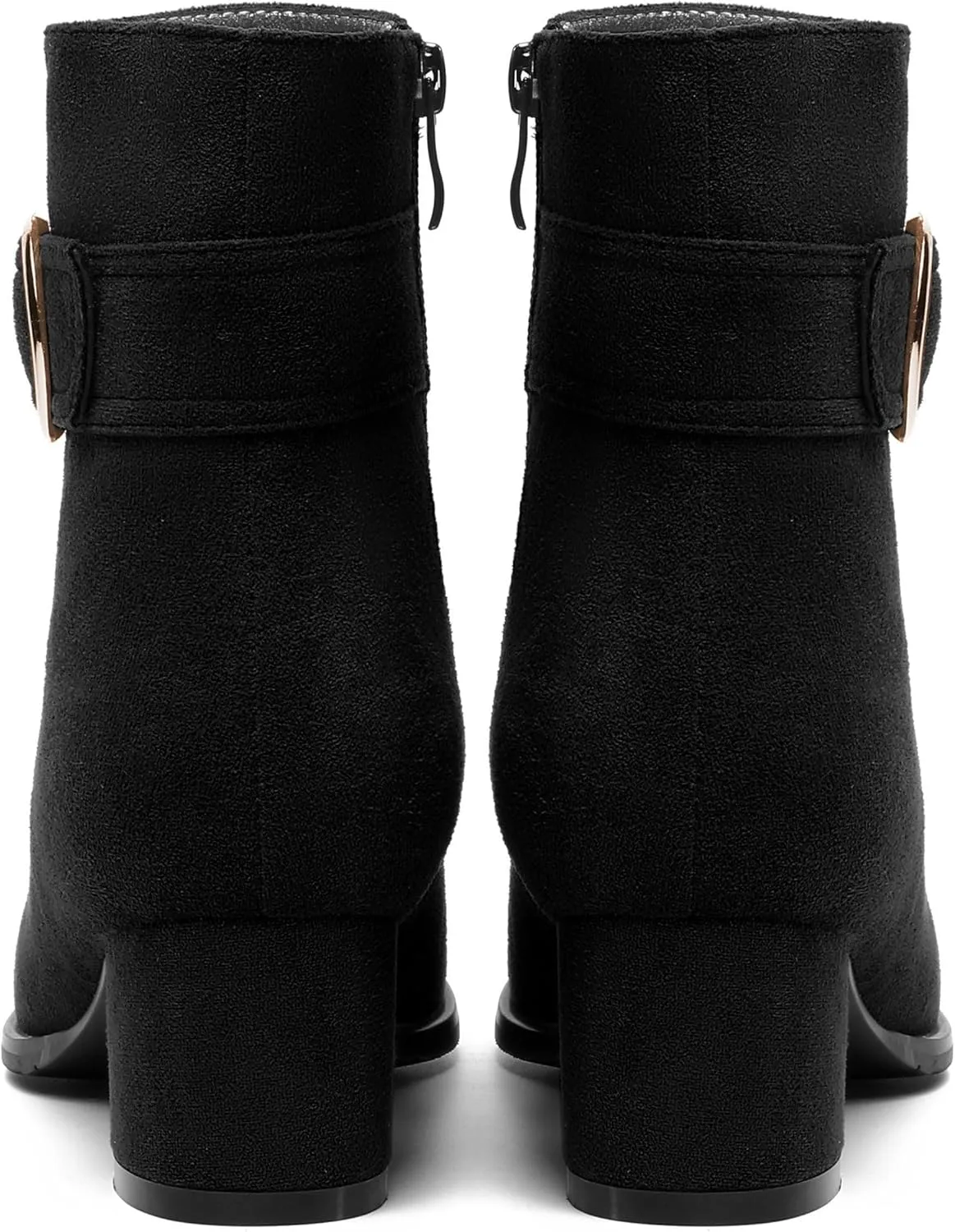 MOVINSTEPS Ankle Boots for Women Low Chunky Heel Wide Width Suede Short Booties Comfortable Casual Business Fashion Dressy Fall Winter Boots 2 Inch