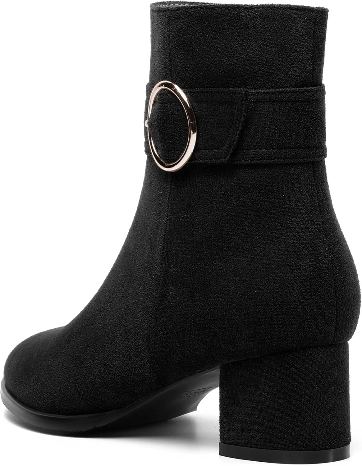 MOVINSTEPS Ankle Boots for Women Low Chunky Heel Wide Width Suede Short Booties Comfortable Casual Business Fashion Dressy Fall Winter Boots 2 Inch