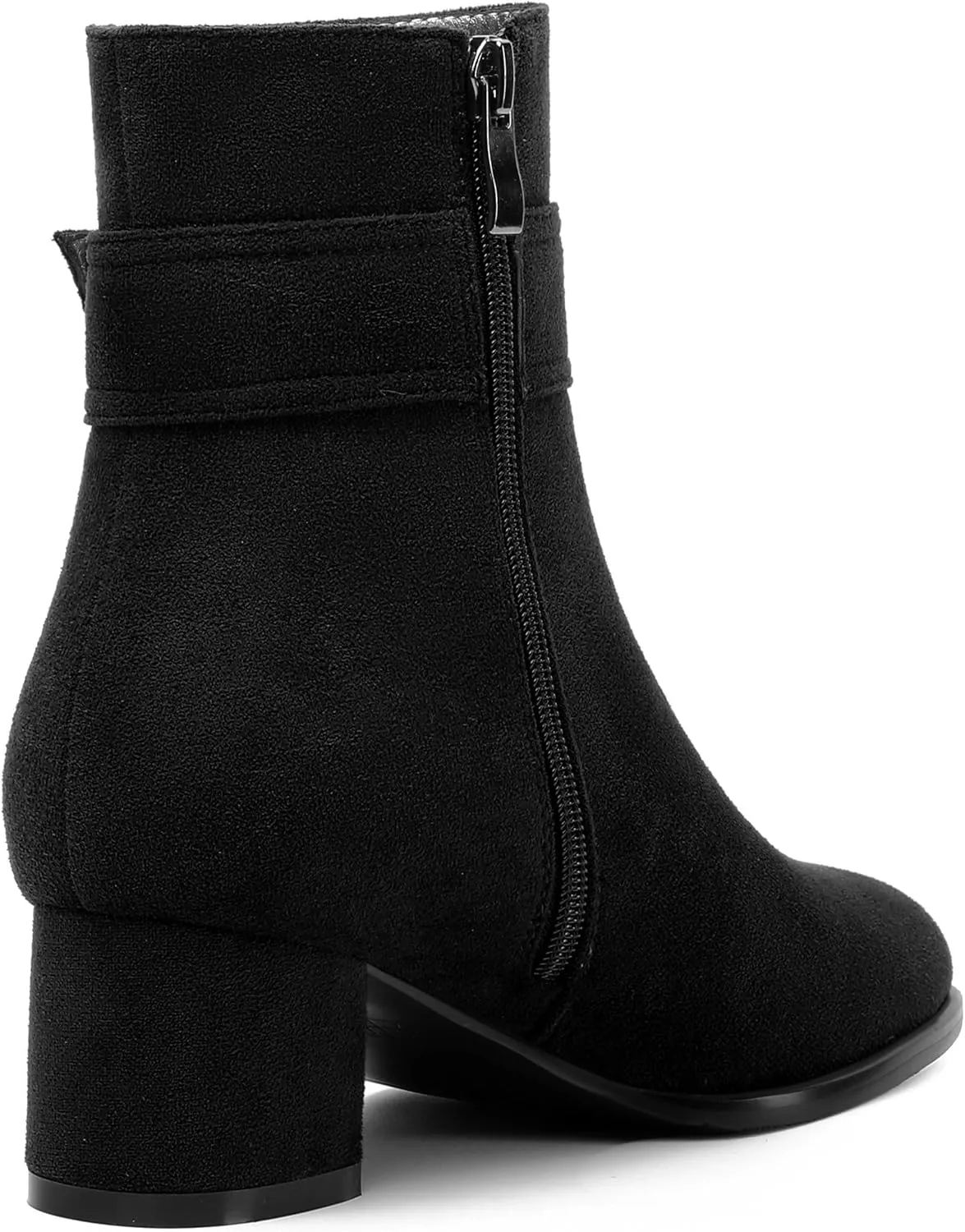 MOVINSTEPS Ankle Boots for Women Low Chunky Heel Wide Width Suede Short Booties Comfortable Casual Business Fashion Dressy Fall Winter Boots 2 Inch