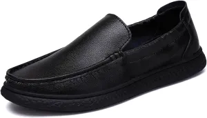 New Men's Handmade Slip on Genuine Leather Loafers Soft Breathable Driving Shoes Men's Leather Sneakers