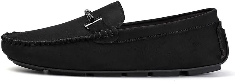 New Mens Loafers Shoe Suede Vamp Round Toe Driving Shoes Lightweight Comfortable Flat Heel Classic Slip-on