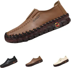 Ortho Leather Soft Leather 4D Pain Relief Shoes Women's Leather Sneaker Hand Sewing Driving Shoes Classic Walking Casual Slip on Loafers