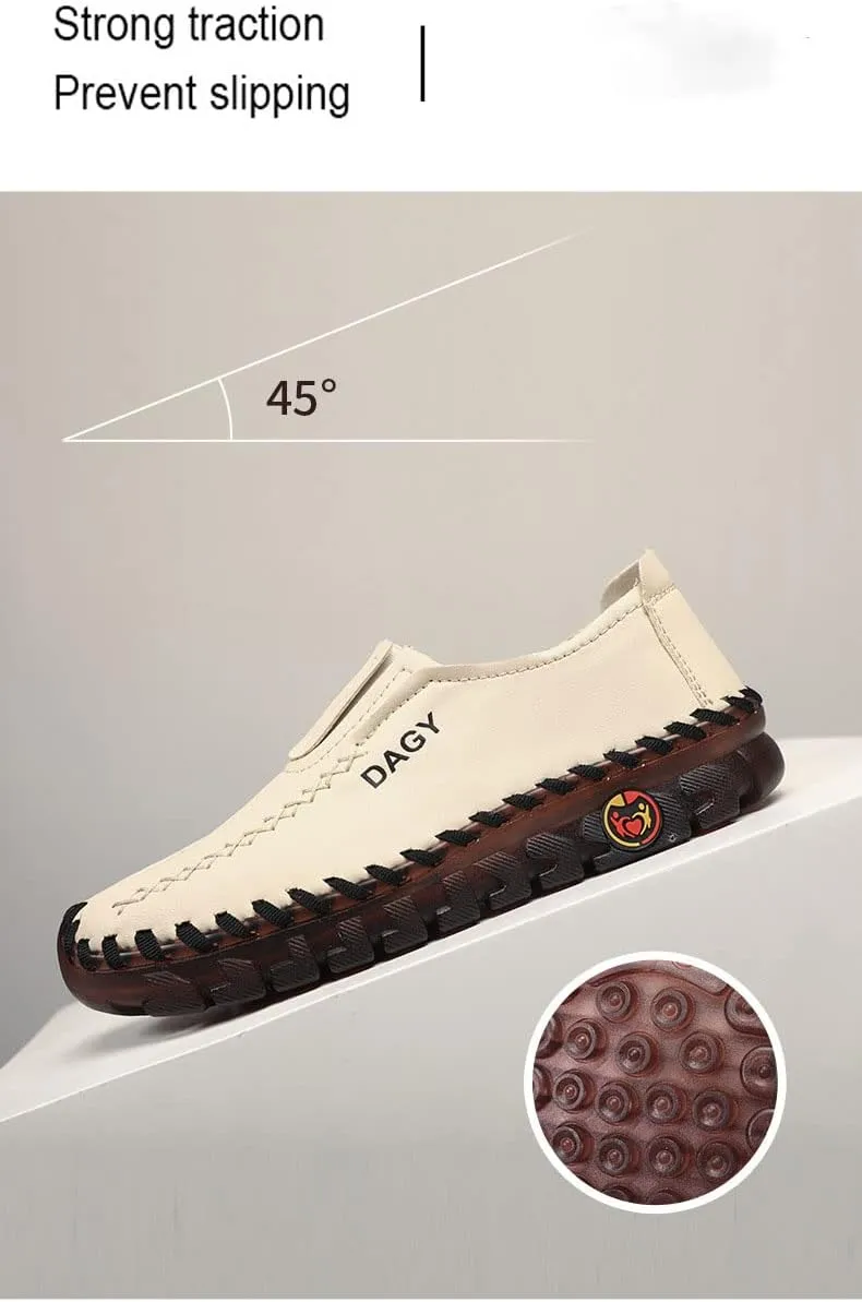 Ortho Leather Soft Leather 4D Pain Relief Shoes Women's Leather Sneaker Hand Sewing Driving Shoes Classic Walking Casual Slip on Loafers