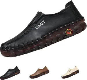 Ortho Leather Soft Leather 4D Pain Relief Shoes Women's Leather Sneaker Hand Sewing Driving Shoes Classic Walking Casual Slip on Loafers
