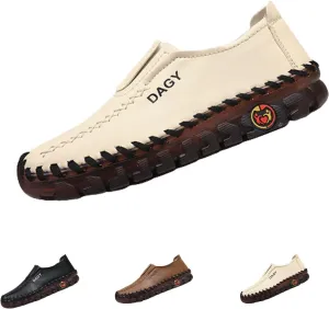 Ortho Leather Soft Leather 4D Pain Relief Shoes Women's Leather Sneaker Hand Sewing Driving Shoes Classic Walking Casual Slip on Loafers