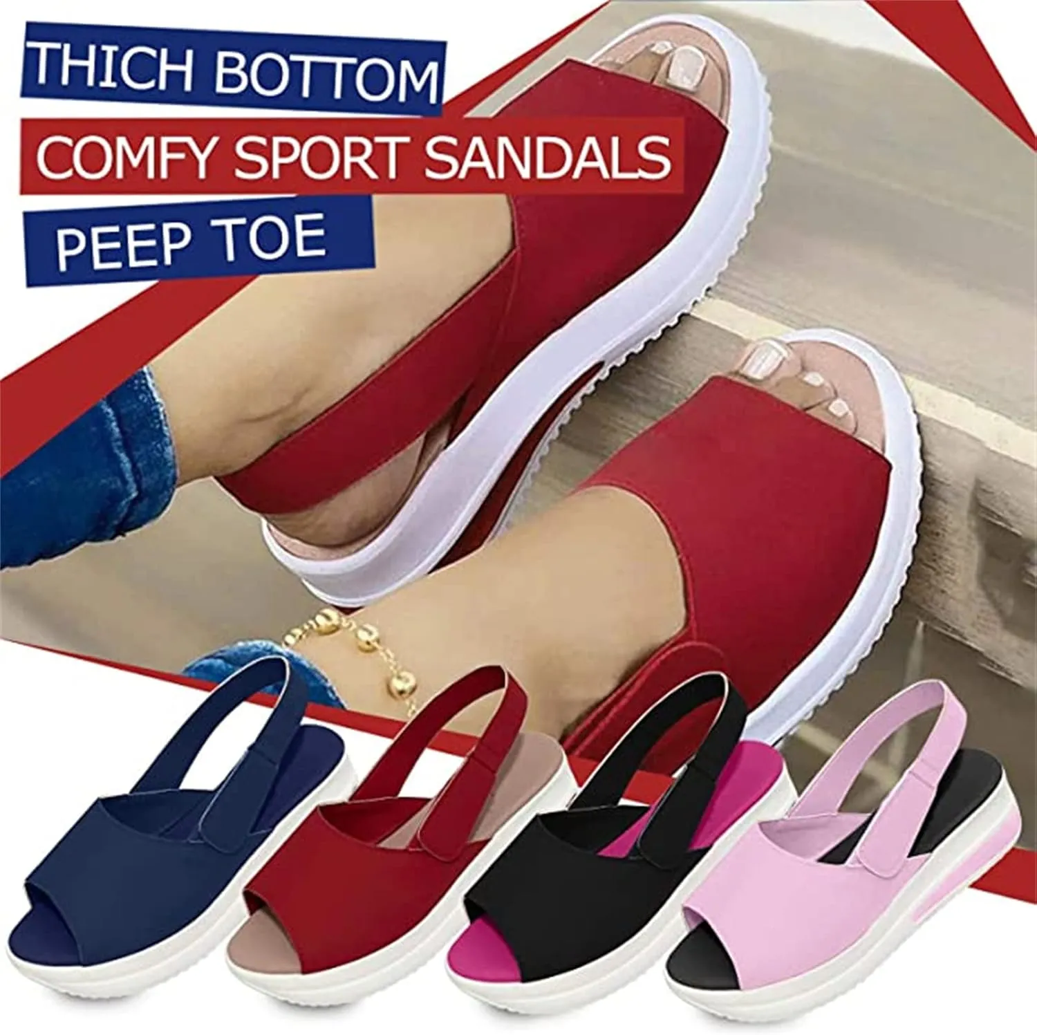Orthopedic Sandals For Women Dressy Platform Wedges Sandals Ankle Strap Summer Dress Shoes Casual Beach Walking Shoe