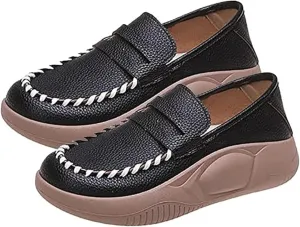 Orthopedic Shoes for Women,Soft-Soled Slip-On Walking Loafers,Soft Comfortable Breathable Work Single Thick Soled Shoes