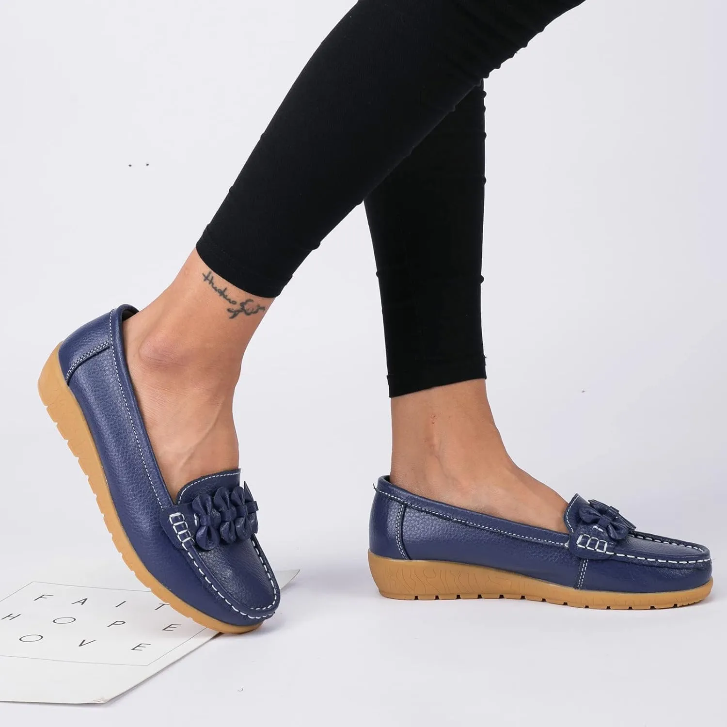 Orthopedic Slip-On Loafers for Women Comfort Dressy Flat Loafers Soft Walking Driving Shoes Business Casual Shoes