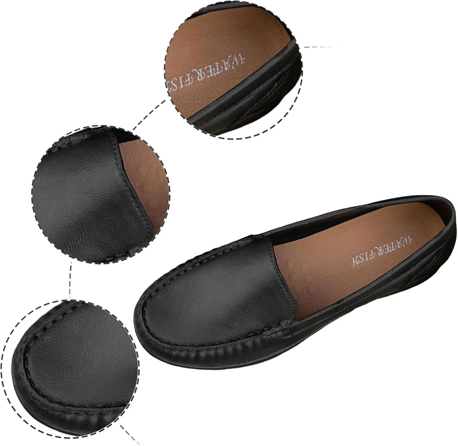 Orthopedic Slip-On Loafers for Women Soft Thick Sole Comfortable Dress Shoes Flat Leather Shoes Business Shoes