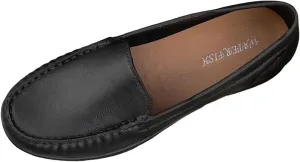 Orthopedic Slip-On Loafers for Women Soft Thick Sole Comfortable Dress Shoes Flat Leather Shoes Business Shoes