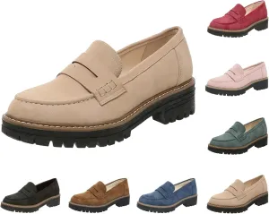 Orthoture-Orthopedic Platform Loafers Comfortable Lightweight Leather Loafers Slip-On Walking Shoes Cute Casual Dress Shoes