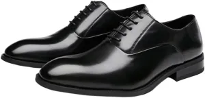 Oxford Dress Shoes for Men Classic Lace-up Formal Tuxedo New Shoes Men's Breathable Leather Shoes Black Soft Leather Soft Bottom Best Man Men's Business Formal Wear Casual Shoe