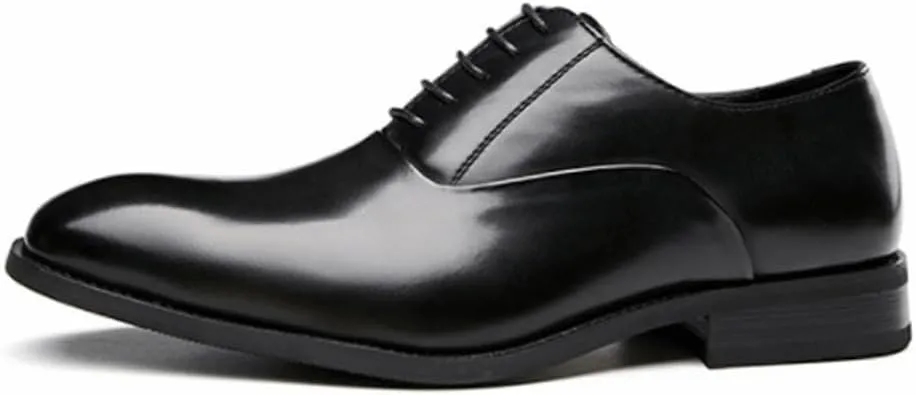 Oxford Dress Shoes for Men Classic Lace-up Formal Tuxedo New Shoes Men's Breathable Leather Shoes Black Soft Leather Soft Bottom Best Man Men's Business Formal Wear Casual Shoe