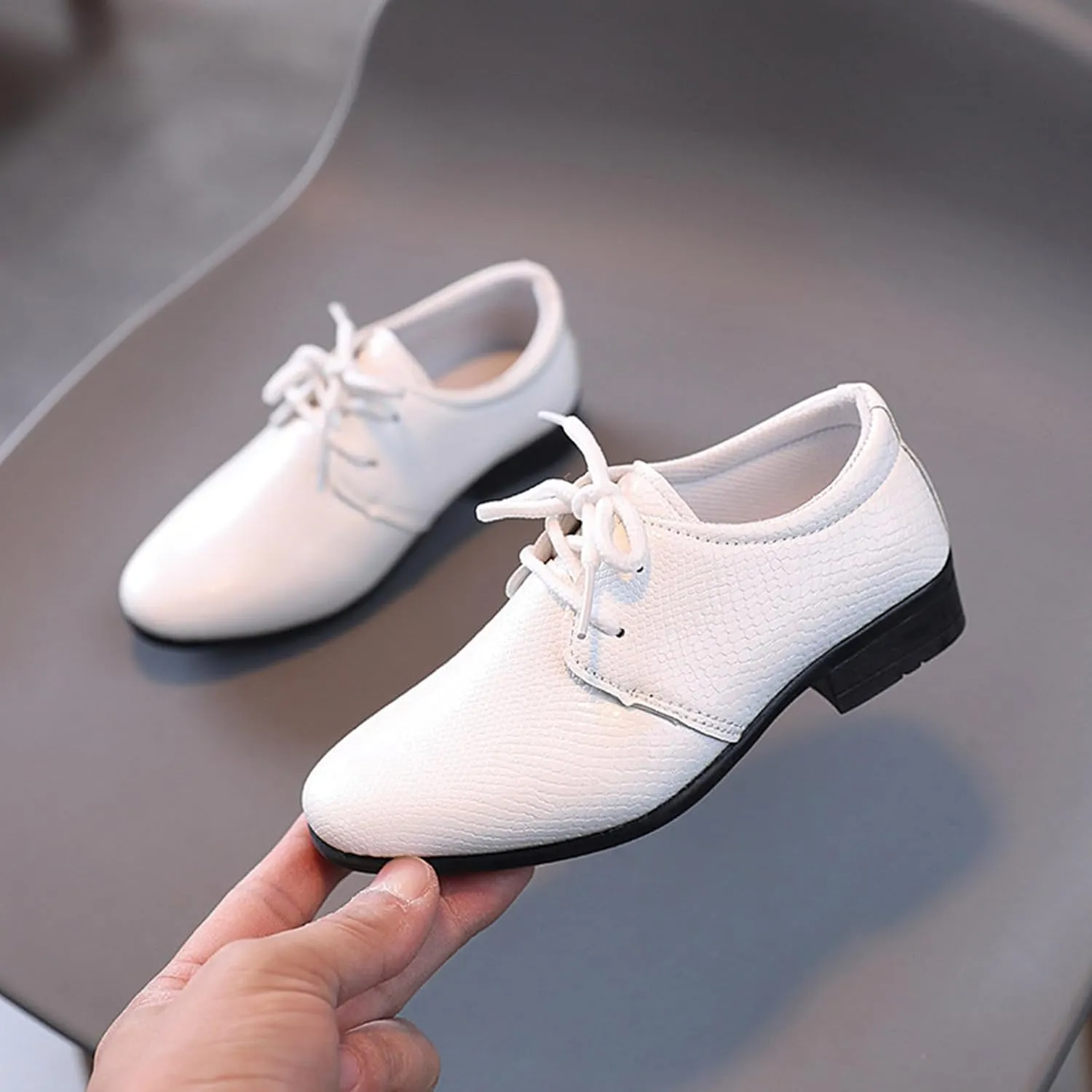 Pointed Toe Dress Shoes for Boys Toddler Kids British Style Dressy Leather Shoes Formal Casual Wedding School Loafers