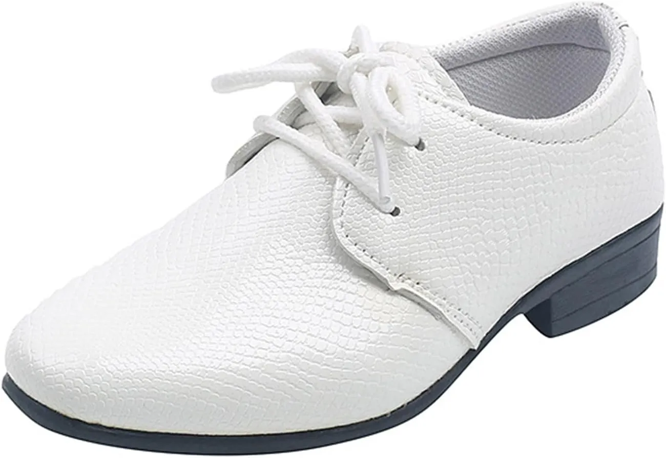 Pointed Toe Dress Shoes for Boys Toddler Kids British Style Dressy Leather Shoes Formal Casual Wedding School Loafers