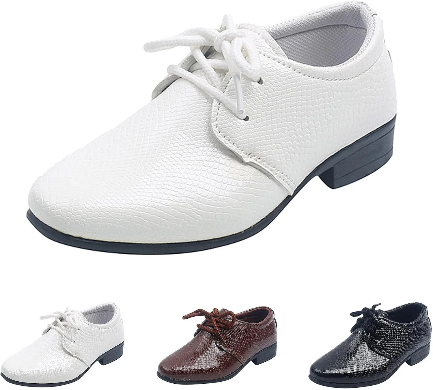 Pointed Toe Dress Shoes for Boys Toddler Kids British Style Dressy Leather Shoes Formal Casual Wedding School Loafers