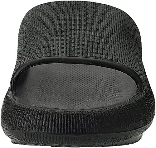 PRISSA SHOES | Black Shower Slide Bathroom Sandals | Cloud Slippers for Women and Men | Black Slide Sandals for Bathroom | Women's Black Pool Flip Flops | Non-slip Black Pool Slippers | Black Slide Shoes for Women