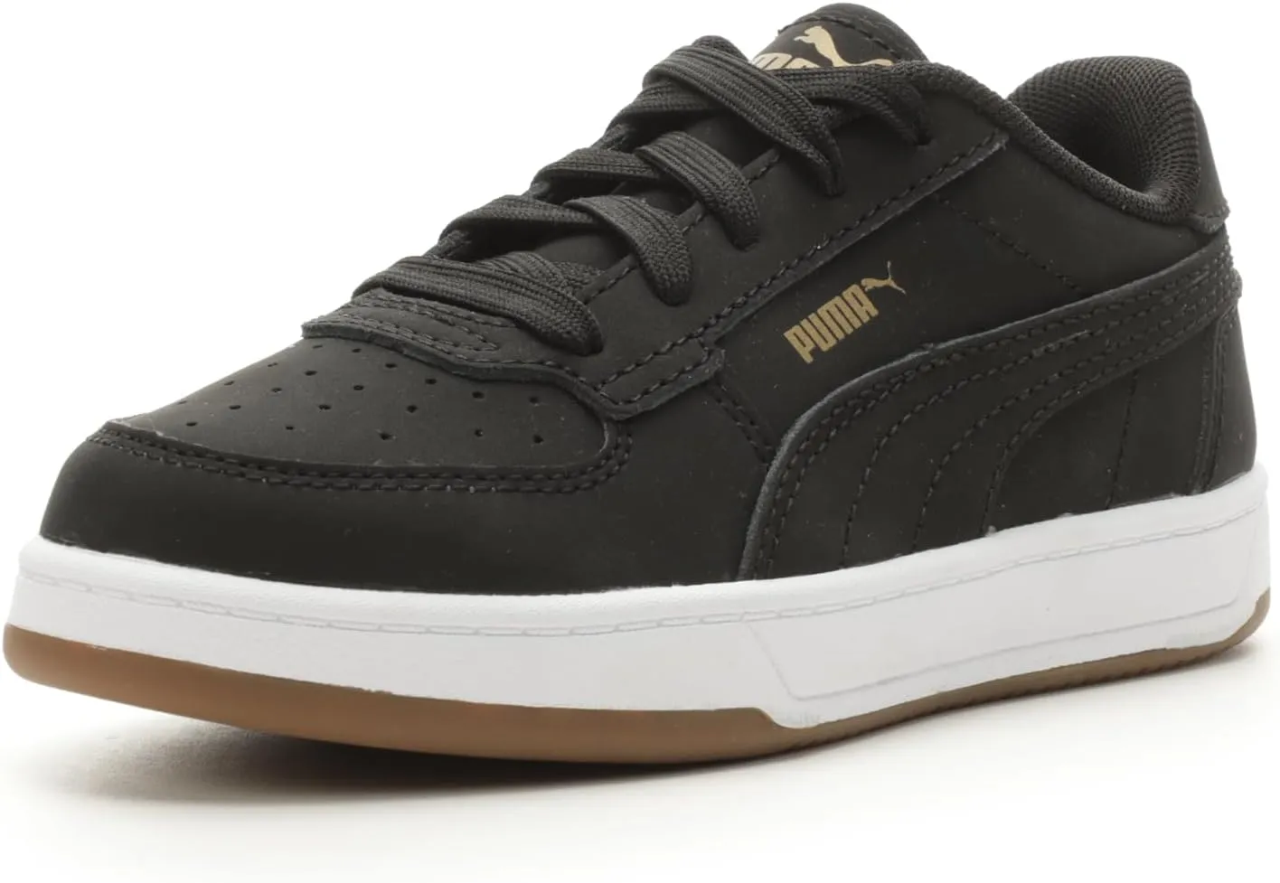 Puma Caven 2.0 Nubuck Sneaker, Black Black-Gold, 11 US Unisex Little Kid
