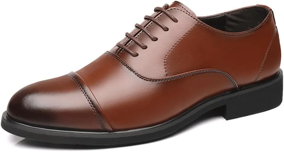 Retro Oxford Shoes for Men Classic Leather Dress Style