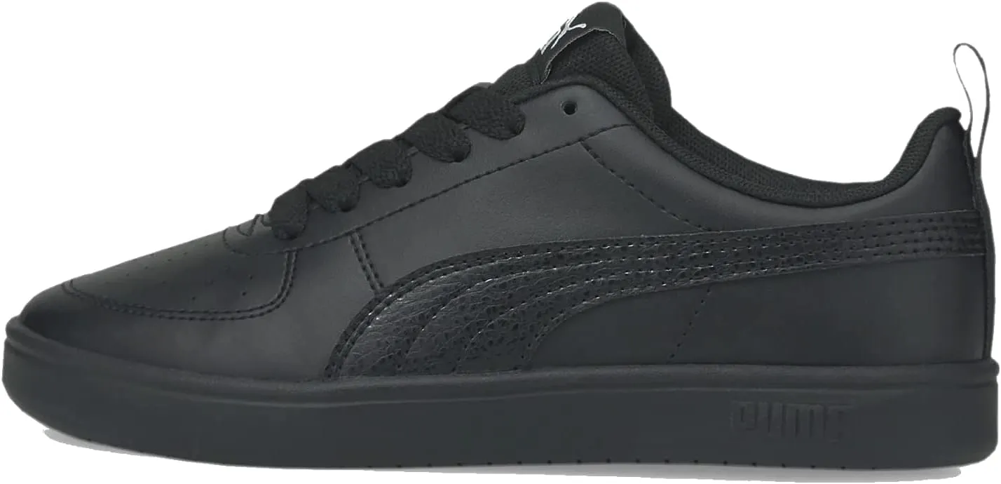 Rickie Unisex Youth Low Top Sneakers, Puma Black-Puma Black-Glacier Gray, 4.5 US Unisex Big Kid