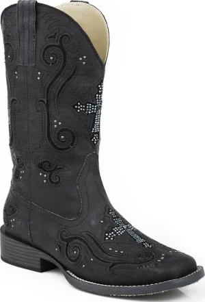 Roper Womens Faith Boot, Black, 6