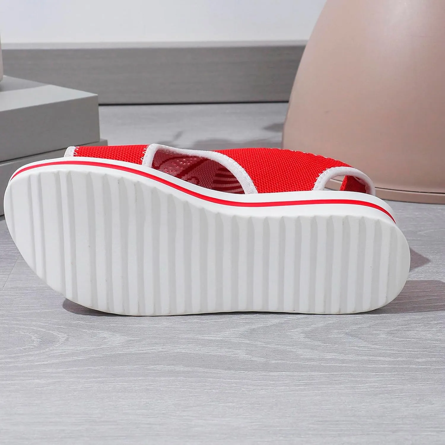 Sandals for Women 2024 Wedge Peep Toe Mesh Sporty Sandals Women Summer Fashion Butterfly Embroidered Womens Sandals