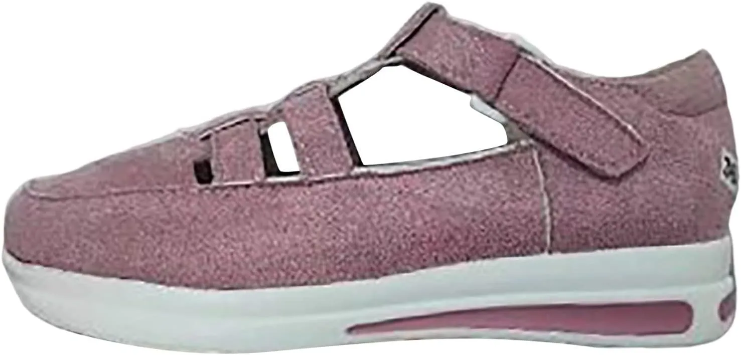 Sandals for Women 2025 Round Closed Toe Slip-On Sneakers Magic Tape Adjustable Hook Loop Shoes Hollow Strappy Summer Casual Arch Support Shoes