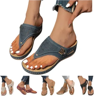 Sandals for Women 2025 Wedge Comfortable Orthopedic Sandal Womens Dressy Summer Flip Flops Casual Walking Wedges