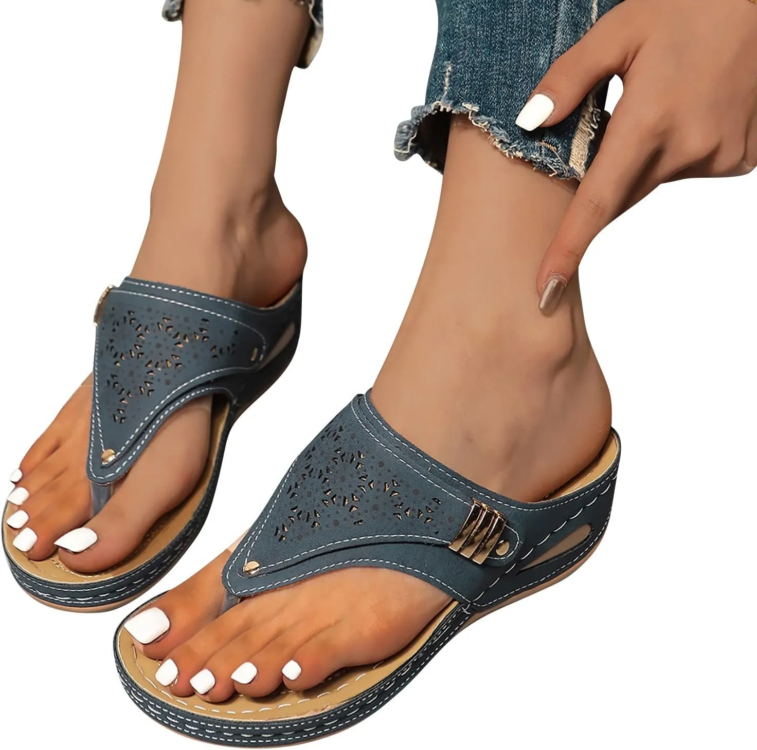 Sandals for Women 2025 Wedge Comfortable Orthopedic Sandal Womens Dressy Summer Flip Flops Casual Walking Wedges